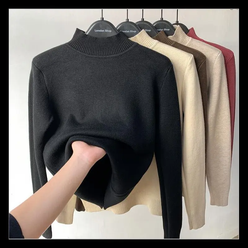 Black semi high neck one piece velvet