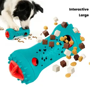 Interactive Slow Feeder Toy for Dogs Designed Like a Dumbbell, Adjustable Food Distribution, Suitable for IQ And Physical Training for Large, Medium, And Small Dogs