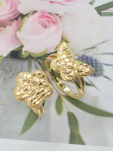 Women's Fashion Elegant Butterfly Clover Ring, Jewelry Open Ring, Unique Irregular Design, Best Jewelry Gift for Daily Party Date Valentine's Day Christmas Birthday