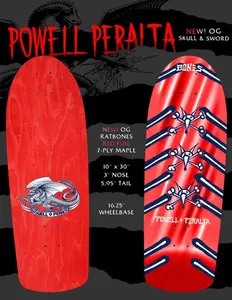Powell Peralta OG Ratbones Vato Rat 7-Ply Maple Reissue Old School Skateboard Deck