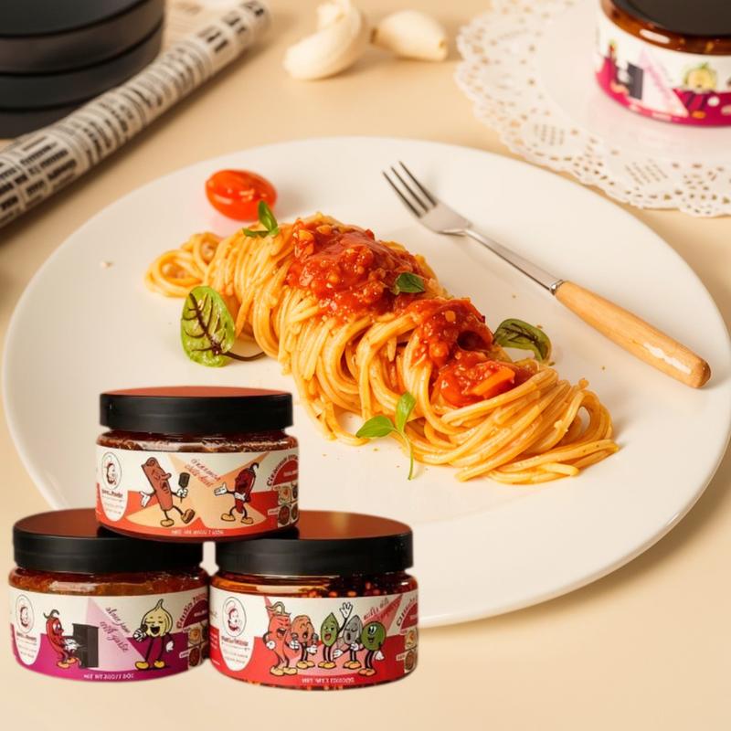 Fibroaden-flavored Dipping Sauces Cinnamon Pepper & Garlic Chili Crunchy Chili Oilsauce for Ramen Pizza Bread Unique Flavor Chicken