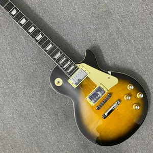 Standard Black outer ring LP Guitar flame maple veneer with H-H pickup
