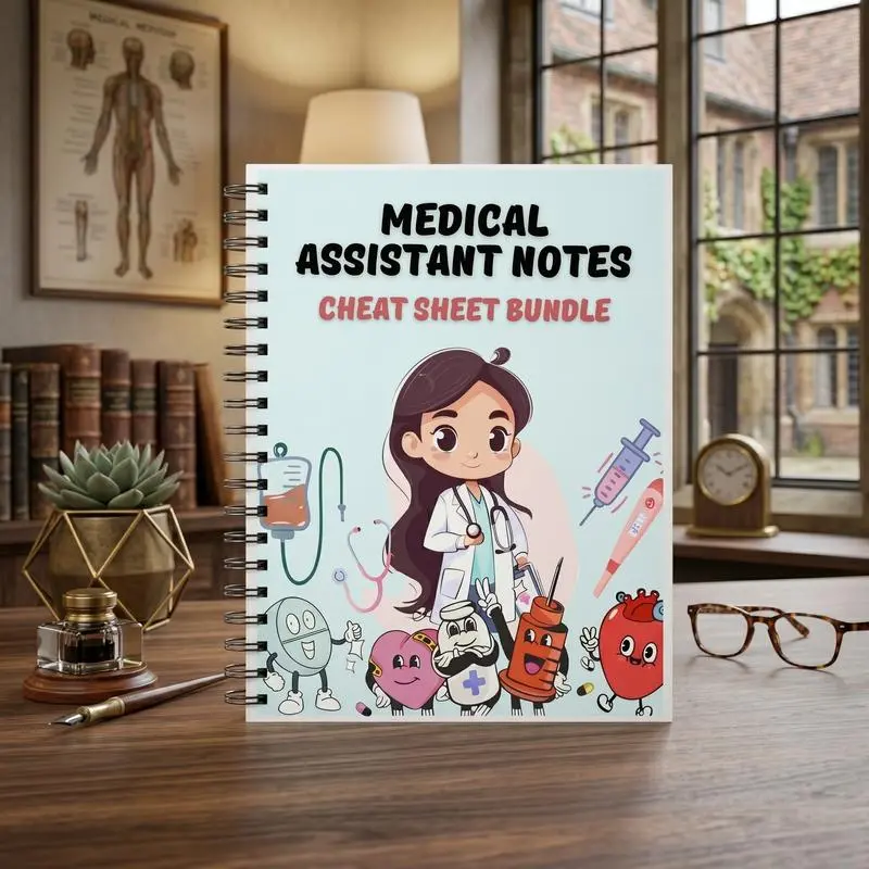 Medical Assistant Notes & Cheat Sheet Bundle: Easy-to-Read Quick Reference Guide for Students, Clinical Practice, Medical Terminology, Office Procedures, Study Organization
