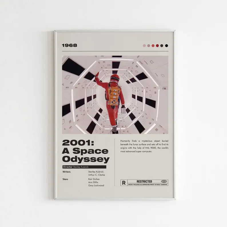 2001 A Space Odyssey Movie  Poster, Iconic Film Art Print, Unique Wall Decor , Perfect Gift for Movie Lovers