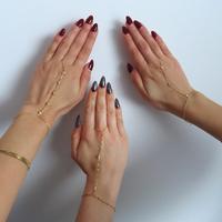 Gold, Radiant: 3 Piece Hand Chain Bundle
