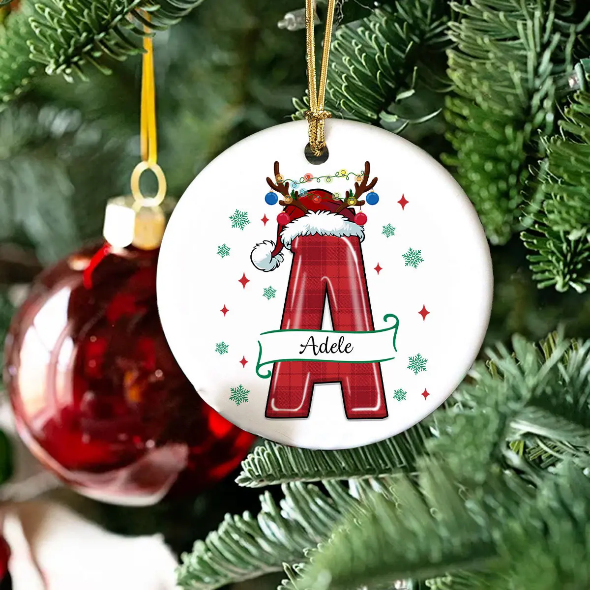 Personalized Christmas Ornaments 2023 Bundle Custom Alphabet Christmas Ornaments Family Name Christmas Ornament Sublimation