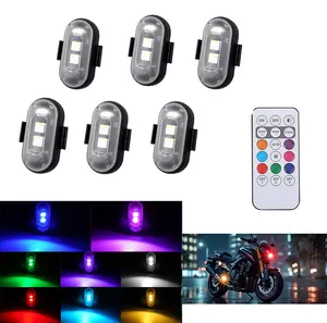 Wireless Remote Control LED Strobe Warning Lights USB Charging Waterproof High Bright Anti-Collision Lamp for Car Motorcycle Bicycle Safety Accessory