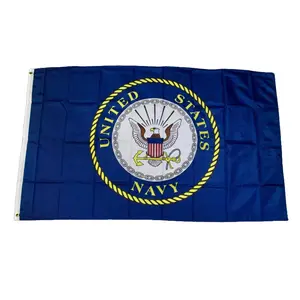 3x5 US Navy Flag, Military Banner with Navy Seal, Outdoor Indoor Patriotic Decor, US Navy Blue Flag, Patriotic Flag, Navy Veteran Gift