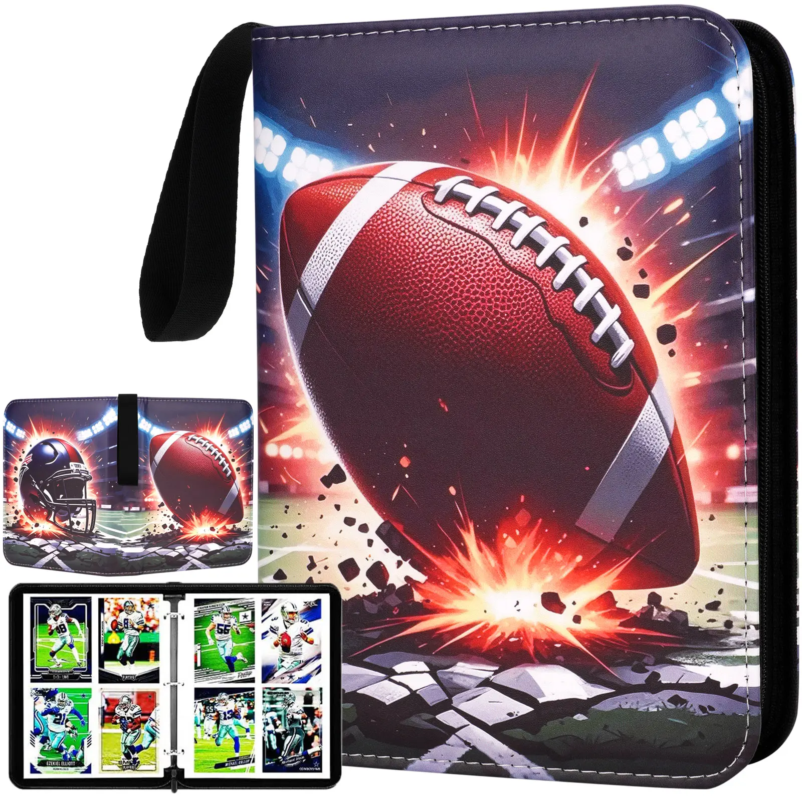 football card binder sleeves Amazon.com: Football Card Binder 900 Pockets, Trading Card Binder 9 Pocket  with 50 Removable Sleeves Fits 900 Sport Cards, 3 Ring Card Holder with  Zipper, Collector Storage Album : Toys & Games main image 0