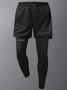 Men's 2-In-1 All-Season Quick Dry Breathable Elastic Running Pants with Elastic Waistband, Built-In Phone Pocket , Breathable Comfort Quick-Dry Fabric for All Seasons,Perfect for Outdoor Running and Gym Workouts, Sports Bottoms