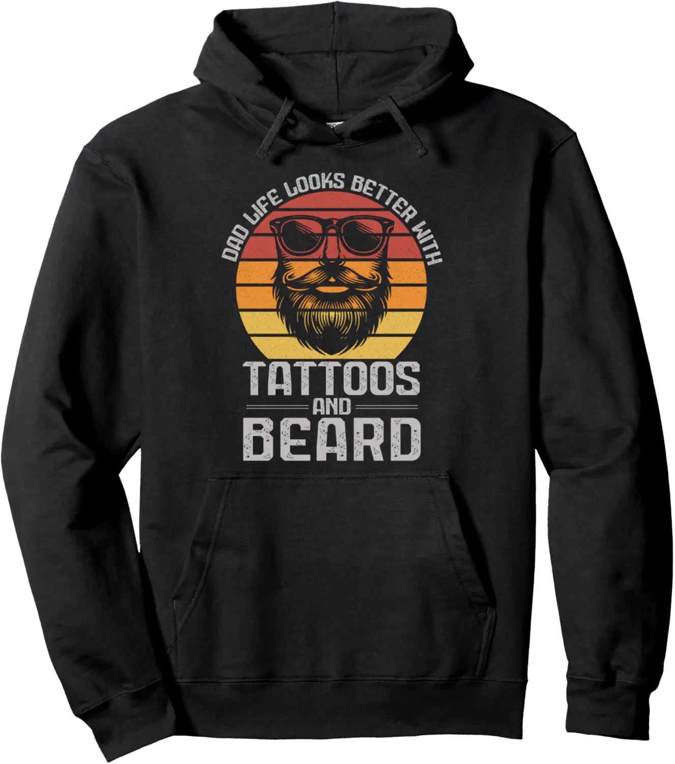 Dad Life Looks Better With Tattoos And Beard Papa Daddy Pullover Hoodie - Andrewzhang Shop 46B0FB2CR77G