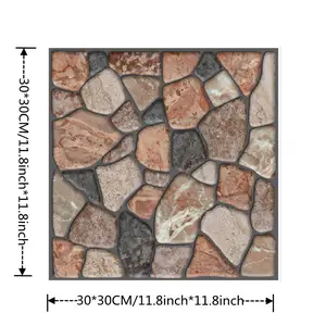 2026 new 3D self-adhesive ceramic tiles PVC brick pattern wallpaper decorative wall stickers come with adhesive backing