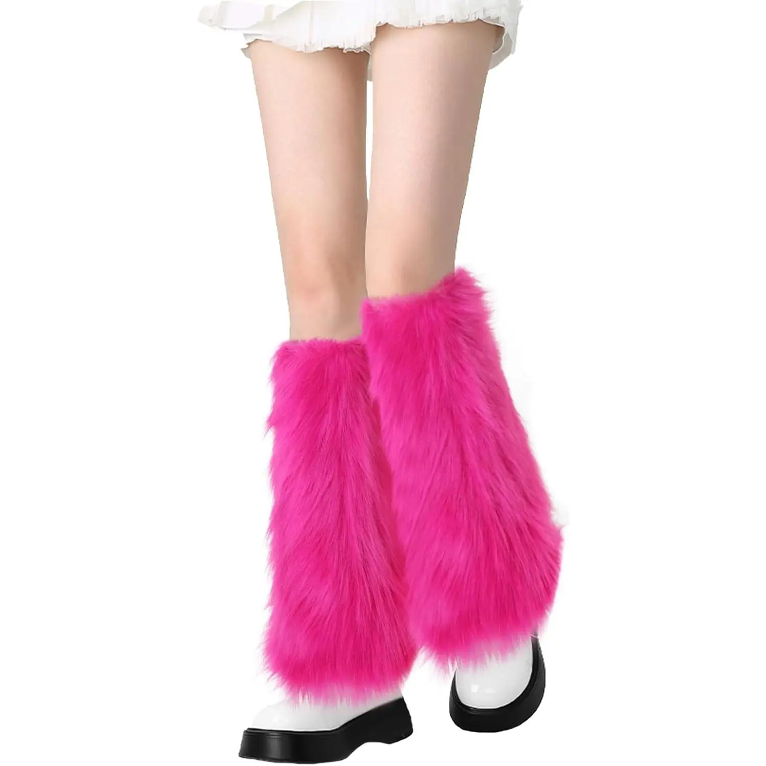 Faux  Fuzzy  Warmers Furry Boot Covers for Women Girls, Furry Boot Cuffs Fuzzy Shoes Cover Socks for Costumes