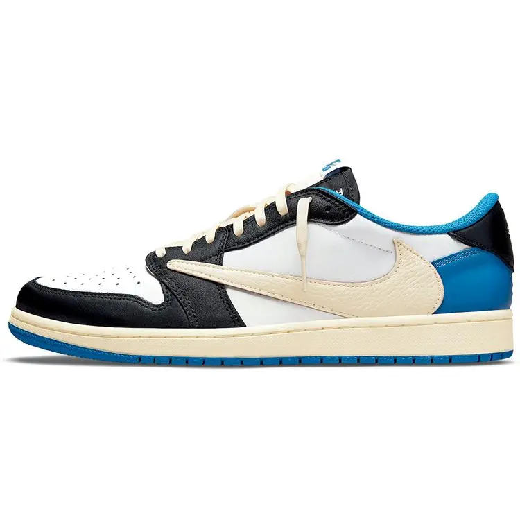 Men's Jordan 1 Retro Low OG SP Fragment x Travis Scott Collaboration Low Top Shoes, Lace-Up Casual Trainers for Casual Wear, Dm7866-140, Us 10 Eur 44, Laces Casual Trainers
