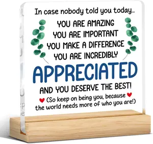 Inspirational Gift for Women Men, Thank You Gifts for Coworker Boss Mentor Manager Friends, Motivational Quote Acrylic Plaque Sign for Home Office Cubicle