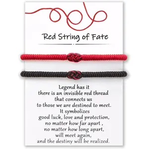 Couples Bracelets Red String of Fate Matching Bracelets for Couples Gifts for Him and Her, Long Distance Relationship Gifts for Boyfriend or Girlfriend