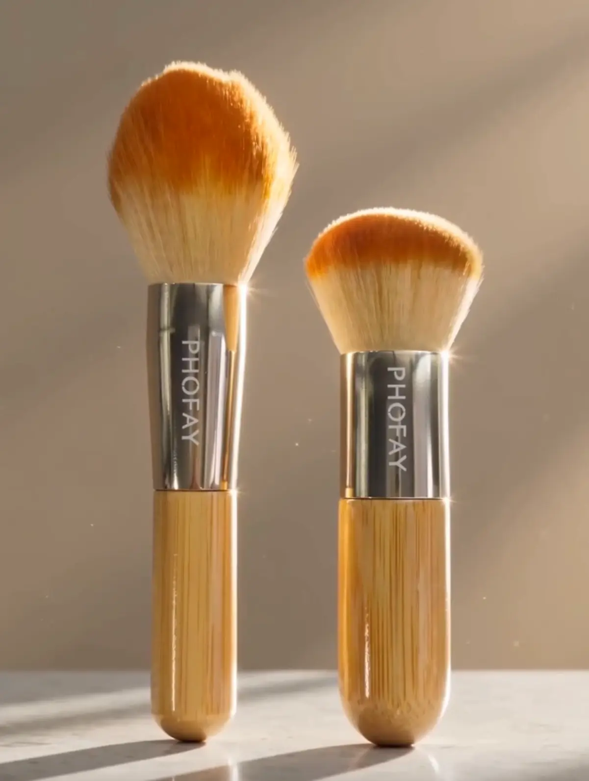 Bamboo Handle Makeup Brush, Soft Dense Bristle Face Brush for Powder Foundation Blush and Bronzer, Kabuki Buffing and Blending Brush