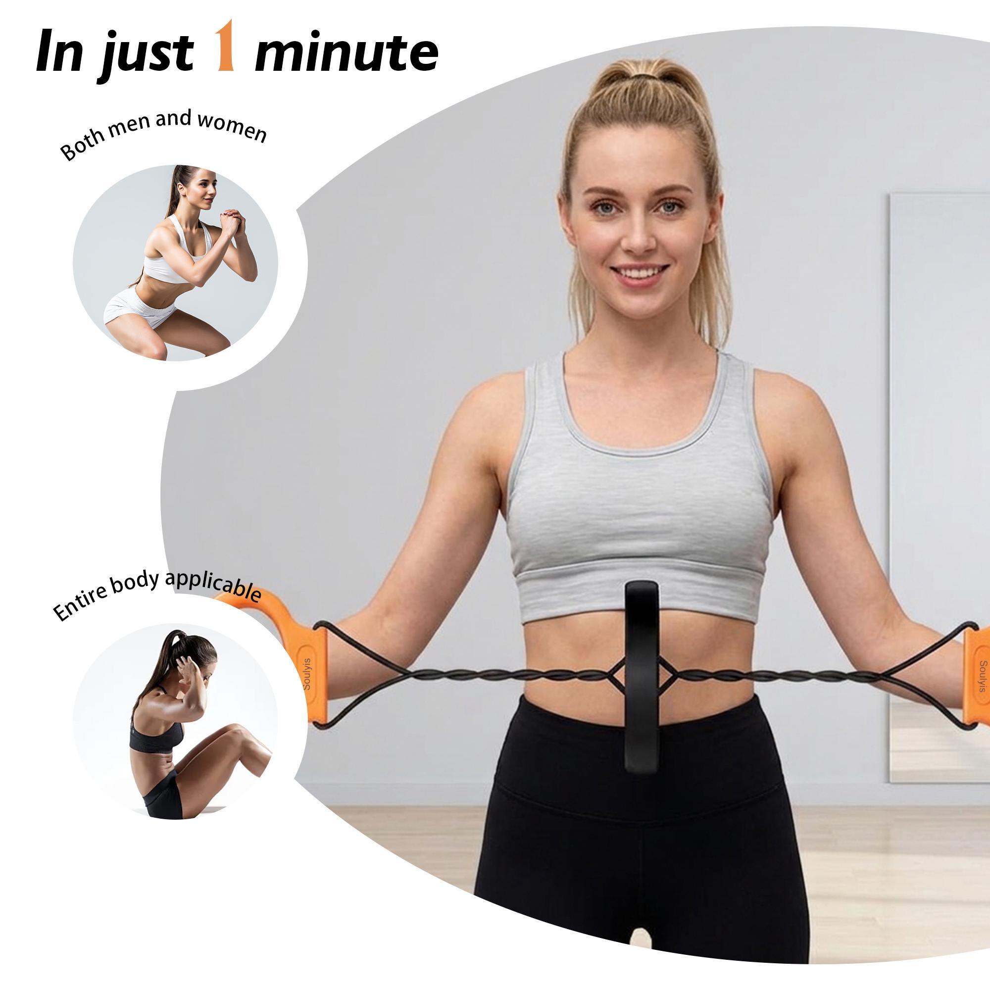 Portable Pulley Resistance Trainer, Multifunctional Home Gym Cable Pull Machine with Handle Grips, Full Body Strength Training Fitness Equipment for Chest Back Arm Workout