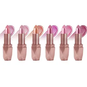 Moisturizing Shimmer Lipstick, Long Lasting Glossy Finish Lip Makeup with Comfortable Wear, Suitable for All Skin Types, Everyday Beauty Essential