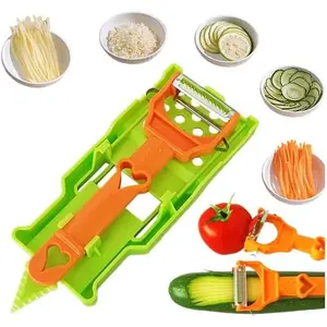 Multifunctional kitchenware set 3in1 peeler multifunctional single blade peeler lemon squeezer potato peeler multi cutter and julienne set with grating plate great for fruit and vegetable
