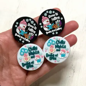 4 Pack! Book Silicone Focal Beads, Winter Focal Beads