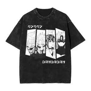 valentine shirts Anime Manga Vintage T Shirt Berserk Guts Griffith Anime 6Printed Tee Washed Cotton T-shirts Harajuku Casual Loose Short Sleeve