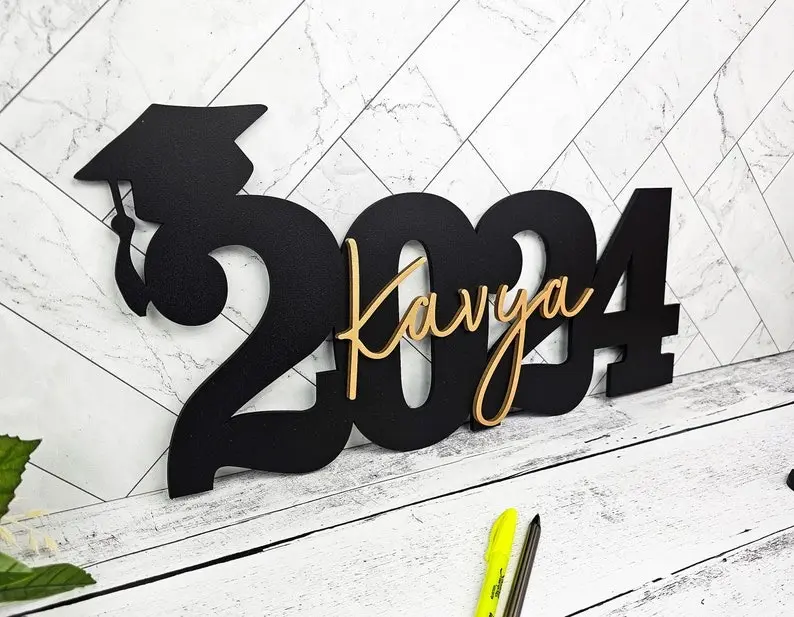 Custom Graduation Decor Name Sign, Custom Grad Sign, Class of 2024, Graduation Party Centerpiece, Graduation Gift, Graduation Sign