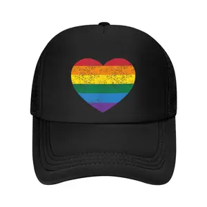 Vintage Distressed Gay Pride Heart Baseball Cap Baseball Cap