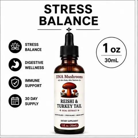 Premium Reishi-Turkey Tail Dual Extract Tincture - Natural Botanical Dietary Liquid Health Supplement, Antioxidant-Rich Immune Boost Support