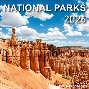 Calendar 2026 - Wall Calendar from January 2026 to December 2026, 3 Languages(English,,Spanish), 2026 Calendar with Holiday Marked,  Paper for Organizing, 7'' x 7'', National Park-B