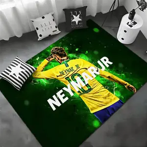 Football Star neymar Floor Mat Non-Slip Soft Flannel Thickened Rug, Home Decorative Rug Indoor Door Mat Absorbent Wear-Resistant for Living Room Hallway Entryway Front Door Porch Durable Non-Skid Home Decoration Mat for Indoor Daily Use