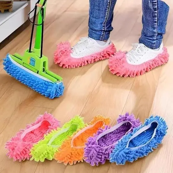 [1 Pair/5 Pairs] Microfibre Mop Slippers Set, Water Absorbent Washable Reusable Shoe Covers for Hardwood Floor Pet Hair Dusting, Lazy Home Care Footwear (2/10 PCS)