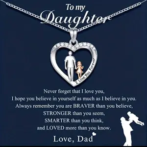 {FREE BOX} Necklace Gift For Daughter From Dad, Daughter Birthday Gift, Christmas Gift for girl