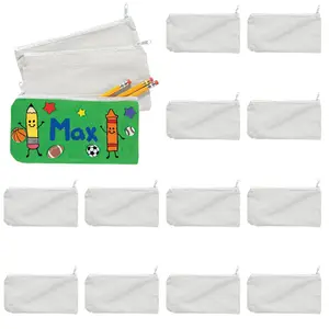 8" x 4 1/2" DIY Zippered Canvas Pencil Cases - 12 Pc.