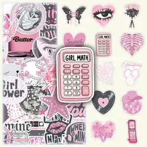 100 Sheets of DIY Stickers, 2 Repeating Sets: Sweet Pink, Girly, Cute, Creative, Fresh & Stylish Decorative Designs, High Adhesive Stickers