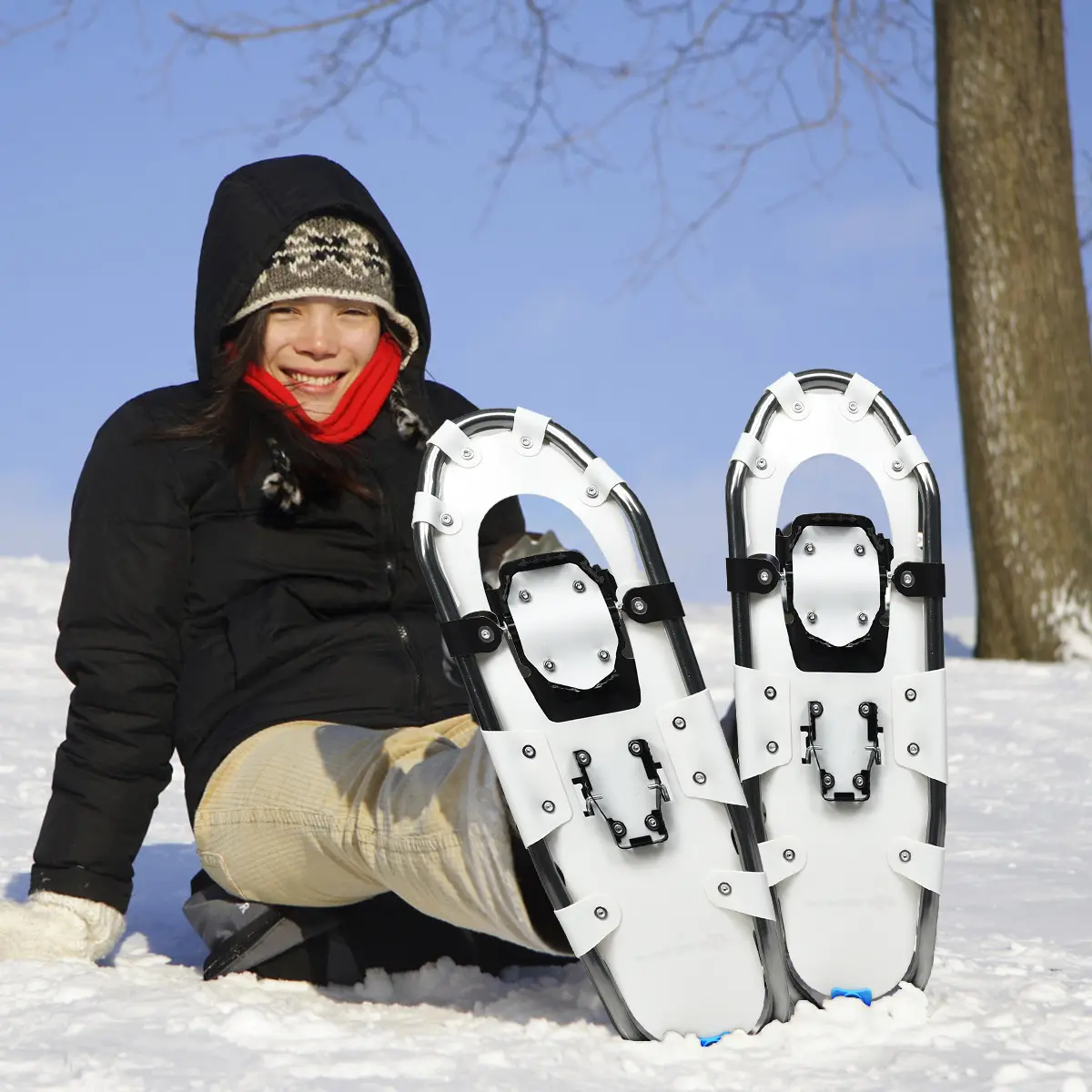 LIFEZEAL 21" All Terrain Snow Shoes Lightweight Aluminum w/ Adjustable Ratchet Bindings
