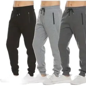 PURE CHAMP Mens 3 Pack Fleece Active Athletic Workout Jogger Sweatpants for Men with Zipper Pocket and Drawstring Size S-3XL