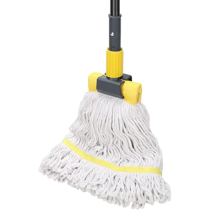 Commercial Mop Heavy Duty Industrial Mop with Long Handle,60" Looped-End String Wet Cotton Mops for Floor Cleaning,Home,Kitchen,Office,Garage and Concrete/Tile Floor