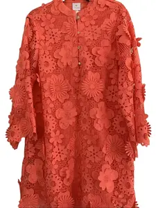 NEW Women's J. MARIE The Seraphina Dress Floral Appliqués Coral $168