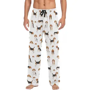 Men's Pajama Pants Super Soft Beagle Dog Sleep Lounge Pants Pjs Bottoms with Pockets
