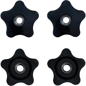 4 count  Knobs, 5/16-18 Knob Through Hole Hand Tighten Clamping Knobs Plastic Black Threaded Nuts for T Track , Jig, Mechanical Equipment (5/16''-18)