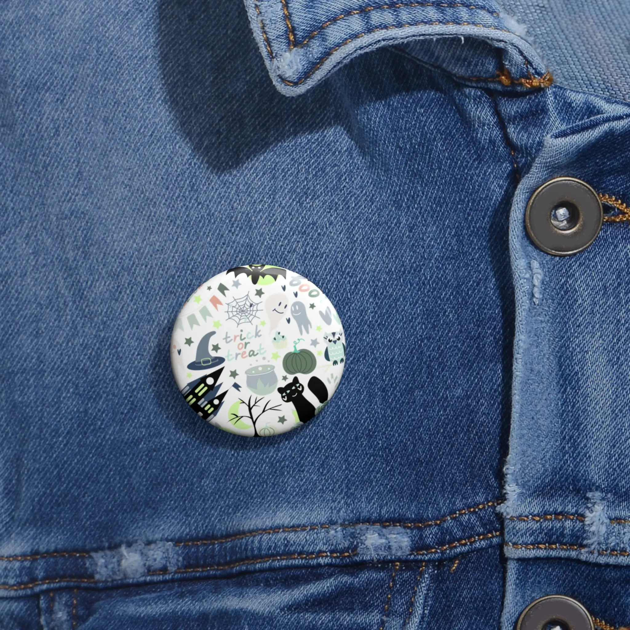 Cutesy Halloween Custom Pin Buttons, Spooky Pin Badges, Festive Accessories, Trick or Treat Gifts, Fall Celebration Decor