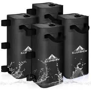 4 Pack Canopy Water Weight Bag, 220 LBS Water Tent Weights, Set of 4 Leg Weights For Gazebo, Pop Up Canopy, Canopies, Tent (Black 25L)