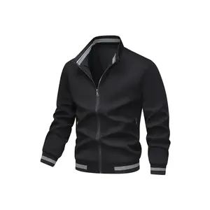 Bmuvlss Men'S Casual Zip-Up High-Neck Jacket Featuring Diagonal Pockets, a Regular Fit, Solid Color, And Durable for Outdoor Wear - Sporty Stand-Up Collar, All-Season Versatile, Long Sleeve, Classic Design, Sturdy Construction, Windbreaker Jacket Men, Jac