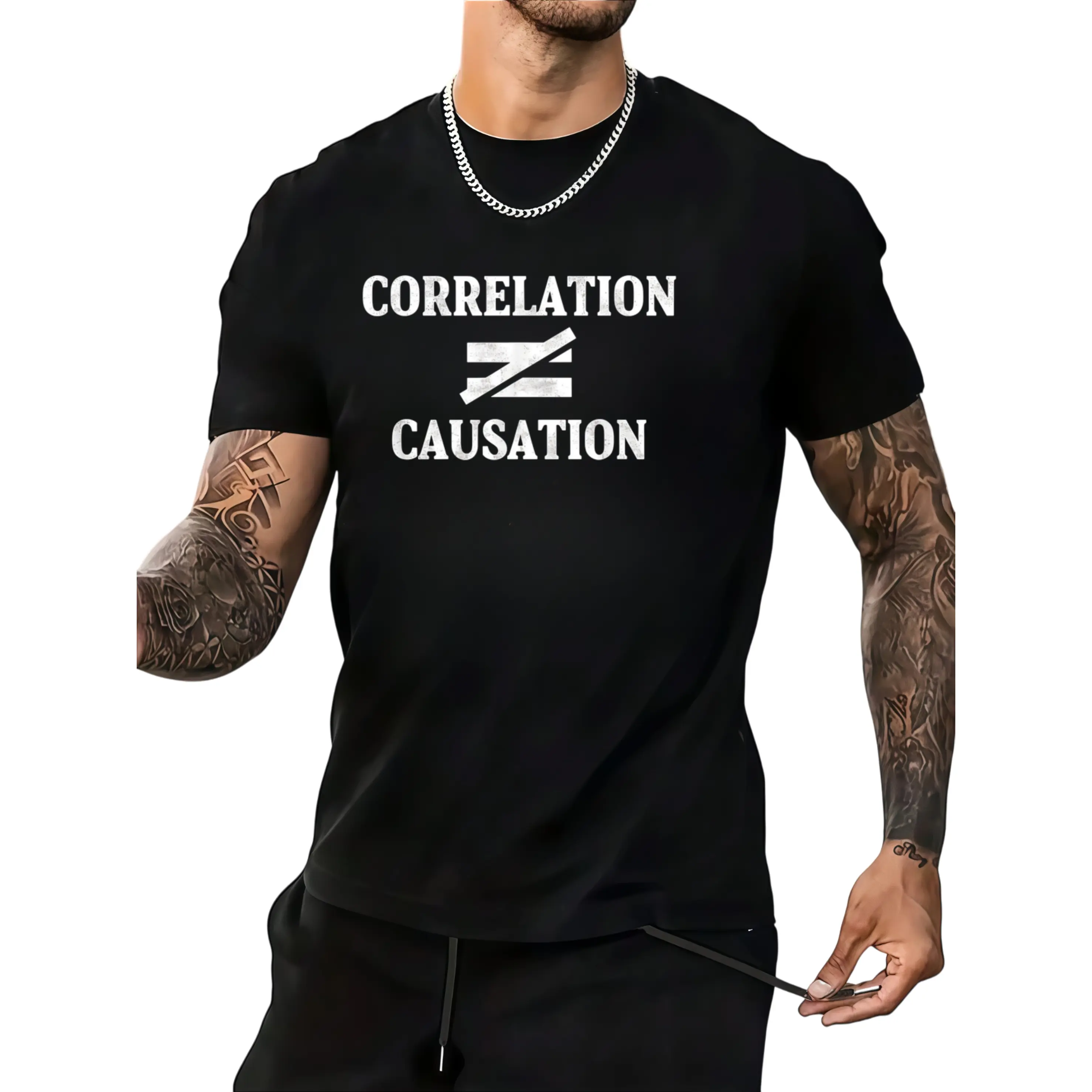 Funny Psychology T-Shirt with Correlation Causation Graphic - Psychiatrist & Psychology Gift for Therapists,, Psychologists - Soft Stretchy Cotton Tee - All-Season Comfort Fit for Gym, Casual Attire & Mental Health Humor