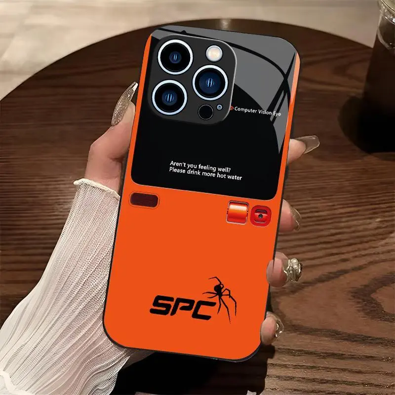 Cyberpunk techwear spider case, weirdcore aesthetic two-tone cover for iPhone 17/16/15/14/13 Pro Max and Samsung S26/S25 — 975