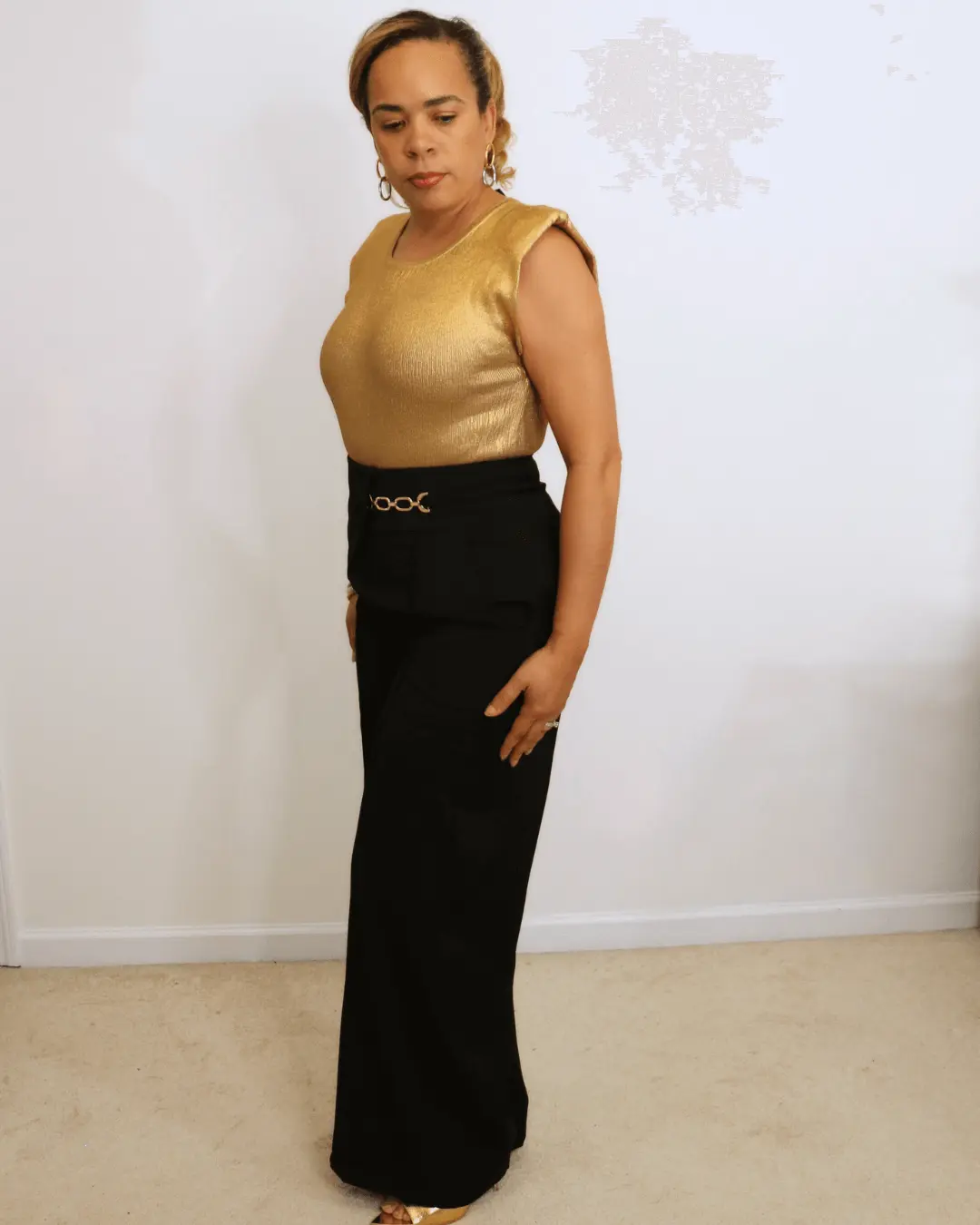 Metallic Gold Bodysuit Top