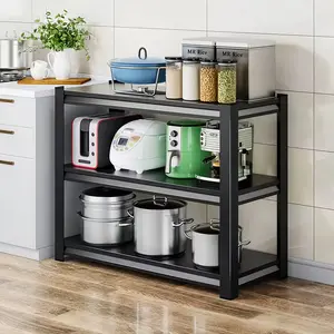 3-Shelf Heavy Duty Plastic Storage Shelves, 1200lbs Capacity, 31.5" H x 27.6" W x 13.7" D, Large Modular Shelving Unit Storage Organizer for Garage, Home, Warehouse & Gym, Storage Rack - Black