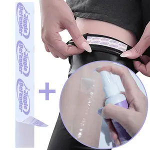 Jiggle Defender Body Tape and Spray Remover Combo - Sweatproof Waterproof Double Sided Tape for Cosplay Conventions Weddings and Photoshoots Dermatologically Tested Fabric Safe Latex Free