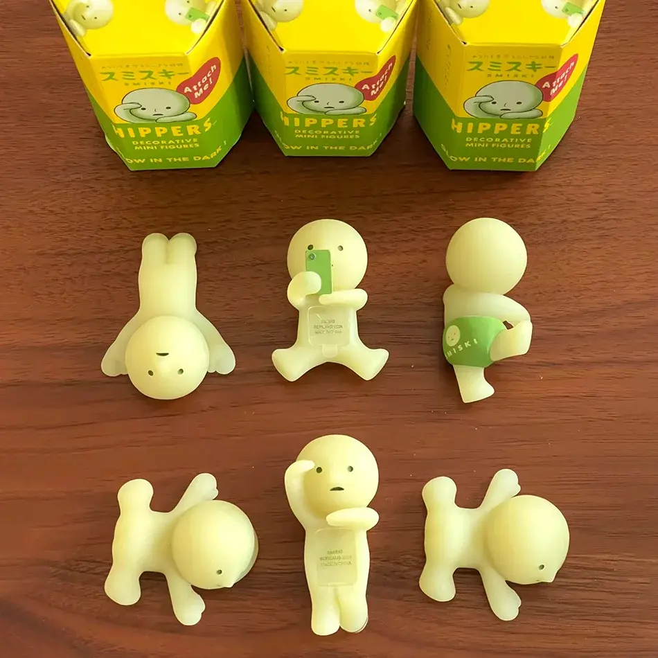 Smiski Hippers Blind Box | Glow in The Dark Mystery Mini Figure | Collectible Desk Decoration | Sealed Surprise Box | Birthday Holiday Gift